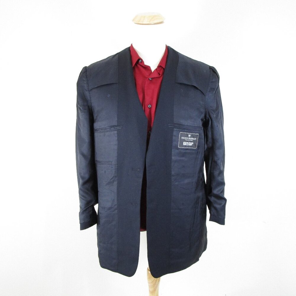 Hickey Freeman Collection Solid Black Wool Cashme… - image 7